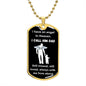 Dog Tag Necklace, Memorial Gift for Son or Daughter, Sympathy Gift - Loss of Father, Dad , Black/Gold