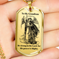 Dog Tag Necklace, Gift to Grandson - Saint Michael, Silver / Gold