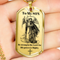 Dog Tag Necklace, Gift to Son - Saint Michael Silver / Gold