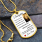 Dog Tag Necklace, GIFT TO DAUGHTER from Dad - Lion sunshine White