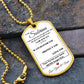 Dog Tag Necklace, GIFT TO SOBRINA (NIECE) from Tia (Aunt) - White