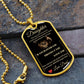 Dog Tag Necklace, GIFT TO DAUGHTER from Dad - Lion Black