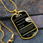 Dog Tag Necklace, Gift to Son from Dad - Hands