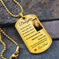 Dog Tag Necklace, GIFT TO DAUGHTER from Dad - Lion sunshine Silver or Gold