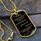 Dog Tag Necklace, GIFT TO NIECE from Aunt - Black