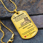 Dog Tag Necklace, GIFT TO GRANDSON from Grandma - Lioness Silver or Gold
