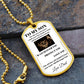 Dog Tag Necklace, GIFT TO SON from Dad - Lion White