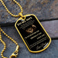 Dog Tag Necklace, GIFT TO SON from Dad - Lion Black