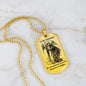 Dog Tag Necklace, Gift to Grandson - Saint Michael, Silver / Gold