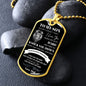 Dog Tag Necklace, GIFT TO SON from Dad - Never Forget I Love You Black