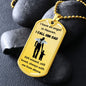 Dog Tag Necklace, Memorial Gift for Son or Daughter, Sympathy Gift - Loss of Father, Dad , Silver/Gold