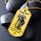 Dog Tag Necklace, Gift to Son - Saint Michael Silver / Gold