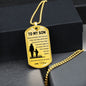 Dog Tag Necklace, GIFT TO SON from Mom - Always Remember Silver
