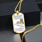 Dog Tag Necklace, GIFT TO GRANDDAUGHTER from Grandma - Lioness White