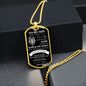 Dog Tag Necklace, GIFT TO SON from Dad - Never Forget I Love You Black