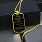Dog Tag Necklace, GIFT TO NIECE FROM UNCLE - Black
