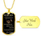 Dog Tag Necklace, GIFT TO SON from Dad - Lion Black