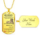 Dog Tag Necklace, GIFT TO GRANDSON from Grandma - Lioness Silver or Gold