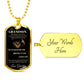 Dog Tag Necklace, GIFT TO GRANDSON from Grandpa - Lion Black