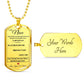 Dog Tag Necklace, GIFT TO NEICE from Aunt - Silver