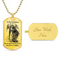 Dog Tag Necklace, Gift to Grandson - Saint Michael, Silver / Gold