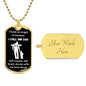 Dog Tag Necklace, Memorial Gift for Son or Daughter, Sympathy Gift - Loss of Father, Dad , Black/Gold