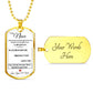 Dog Tag Necklace, GIFT TO NIECE from Aunt - White