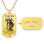 Dog Tag Necklace, Gift to Son - Saint Michael Silver / Gold