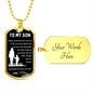 Dog Tag Necklace, GIFT TO SON from Mom - Always Remember I Love You Black