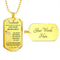 Dog Tag Necklace, GIFT TO SOULMATE - Skeleton Silver or Gold