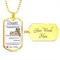 Dog Tag Necklace, GIFT TO DAUGHTER from Mom - Lioness White