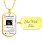 Dog Tag Necklace, GIFT TO GRANDDAUGHTER from Grandpa - Lion White