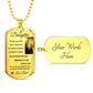 Dog Tag Necklace, GIFT TO DAUGHTER from Dad - Lion sunshine Silver or Gold