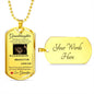 Dog Tag Necklace, GIFT TO GRANDDAUGHTER from Grandpa - Lion Silver or Gold