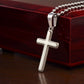 Stainless Cross Necklace/Ball and Chain, Gift to Grandson from Grandpa