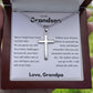 Stainless Cross Necklace/Ball and Chain, Gift to Grandson from Grandpa
