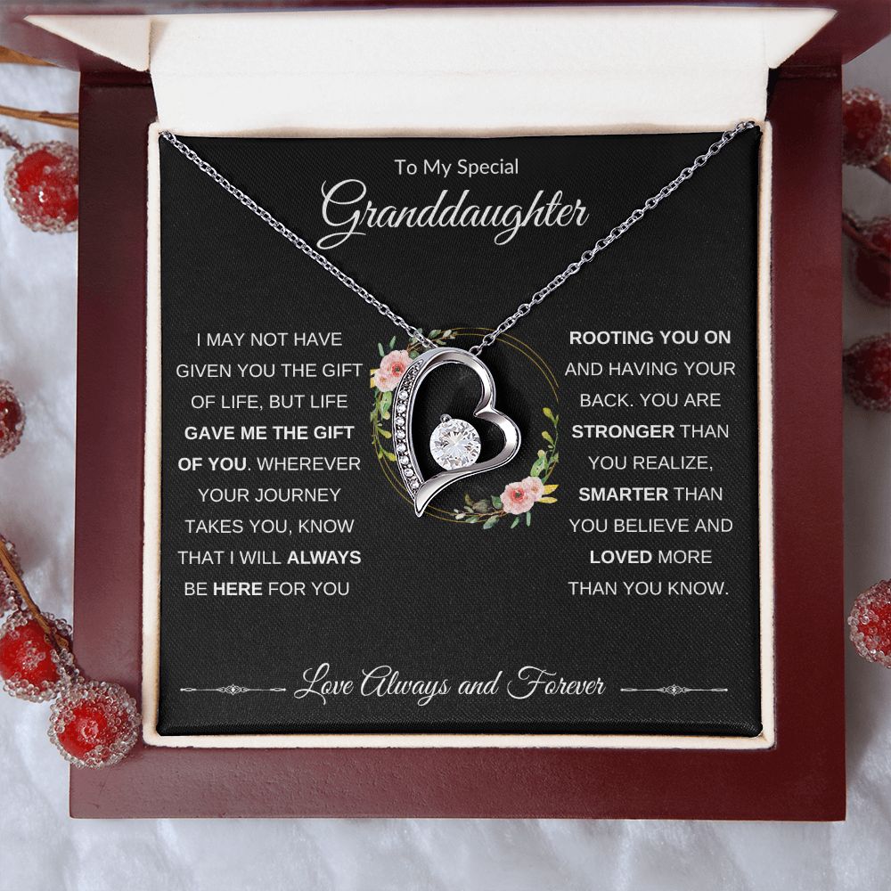 Forever Love Heart Necklace, GIFT TO GRANDDAUGHTER from Grandma or Grandpa - Gift of Life