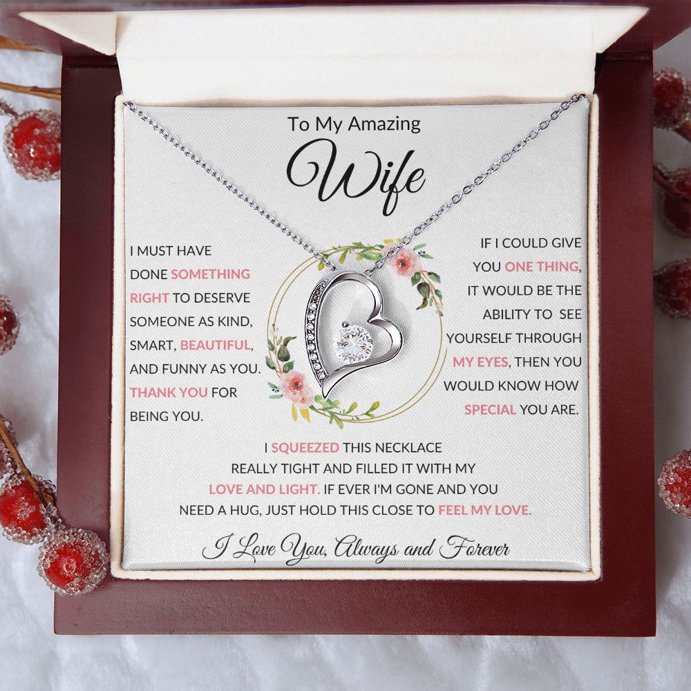 Forever Love Heart Necklace, GIFT TO WIFE - Amazing Wife