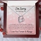 Forever Love Necklace, I'm Sorry Apology Gift for Girlfriend, Wife, Soulmate, Ex, Mom, Sister, Friend - Pink Hearts