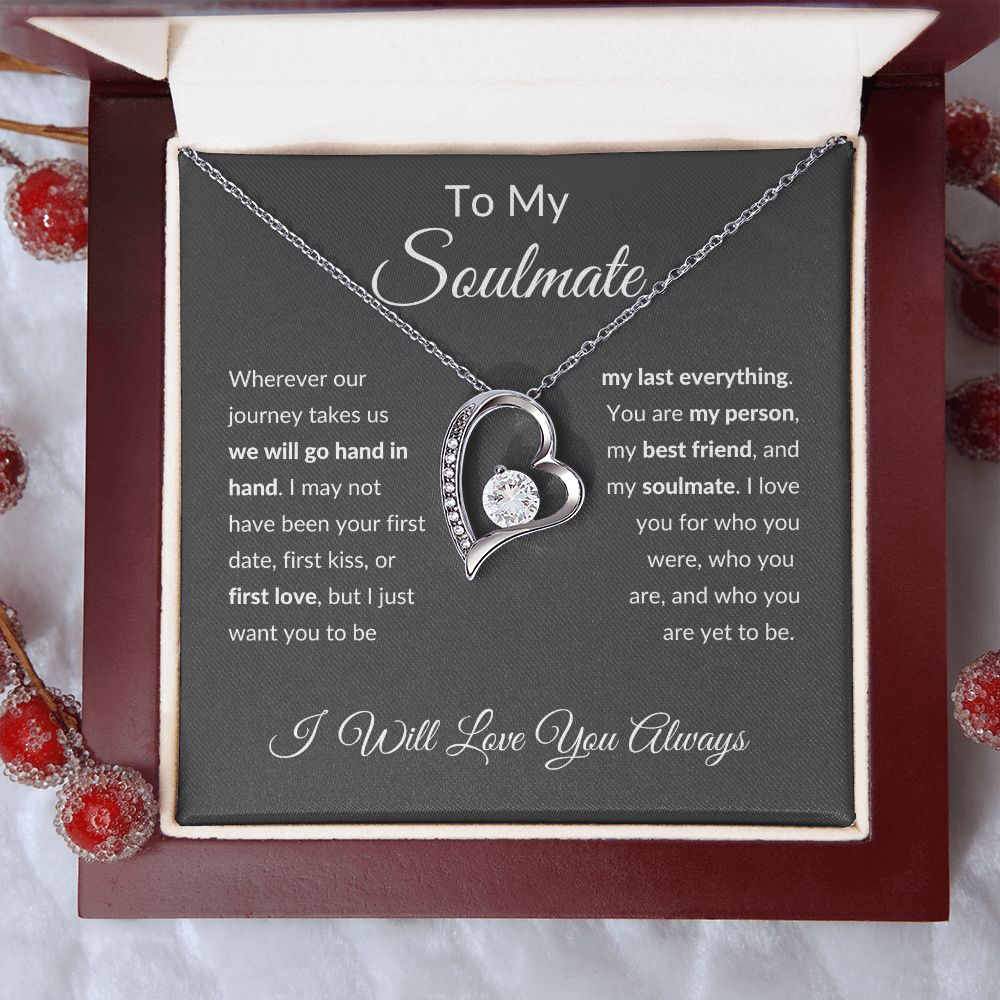 Forever Love Necklace, To Soulmate - Grey Background