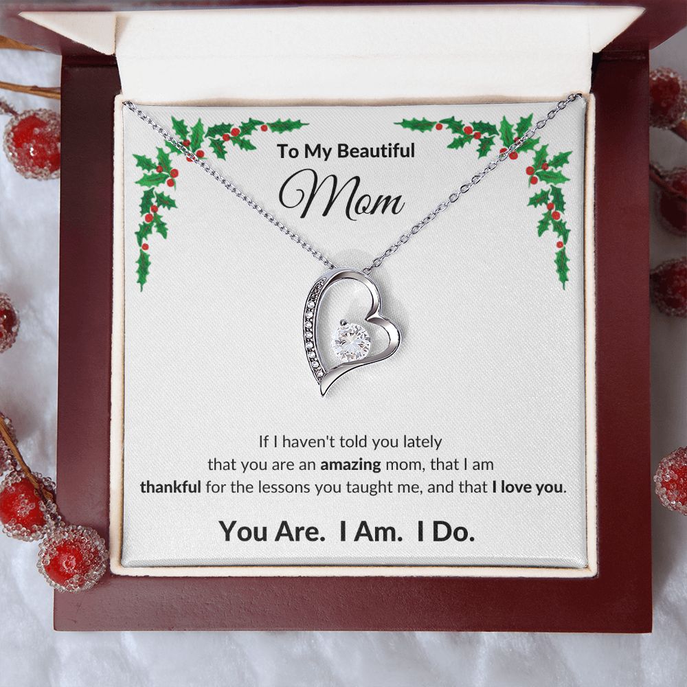 Forever Love Heart Necklace, GIFT FOR MOM - Mistle Toe, CHRISTMAS