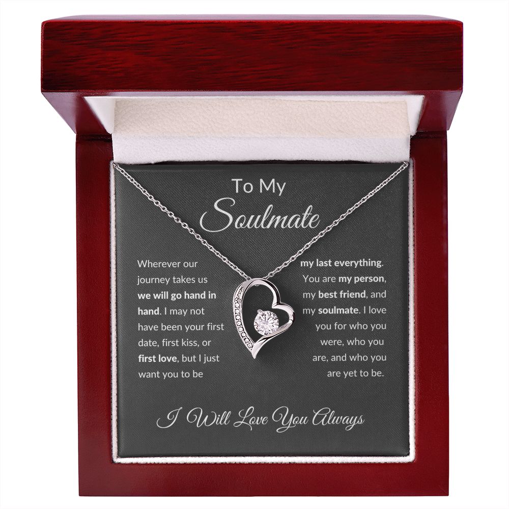 Forever Love Necklace, To Soulmate - Grey Background