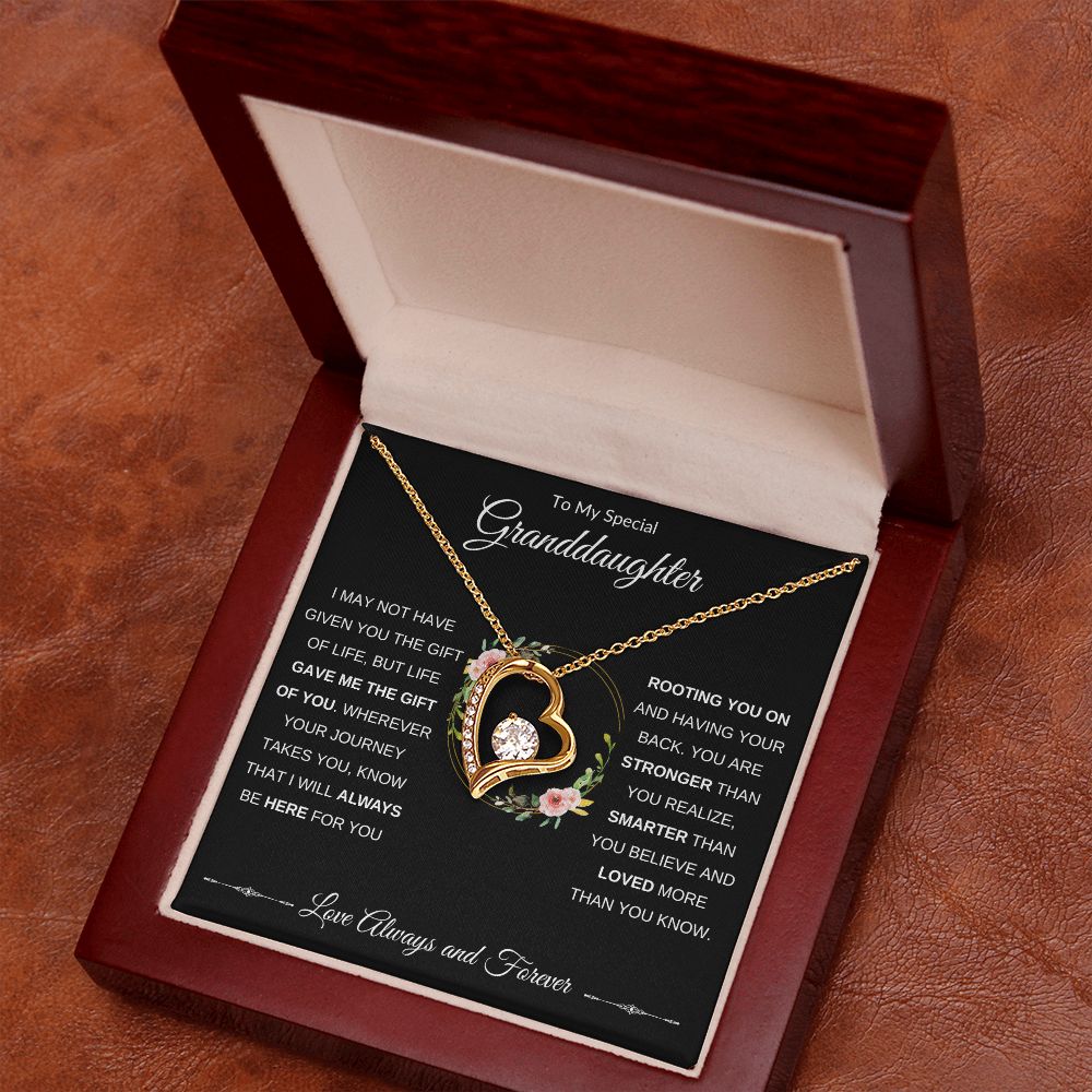 Forever Love Heart Necklace, GIFT TO GRANDDAUGHTER from Grandma or Grandpa - Gift of Life