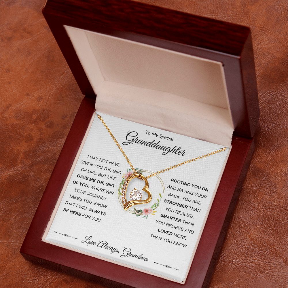 Forever Love Heart Necklace, GIFT TO GRANDDAUGHTER from Grandma - Gift of Life