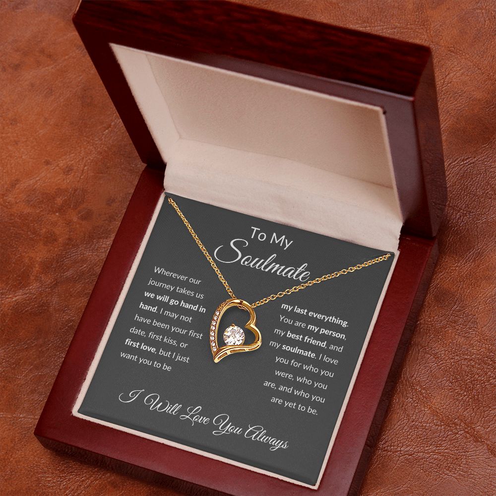 Forever Love Necklace, To Soulmate - Grey Background