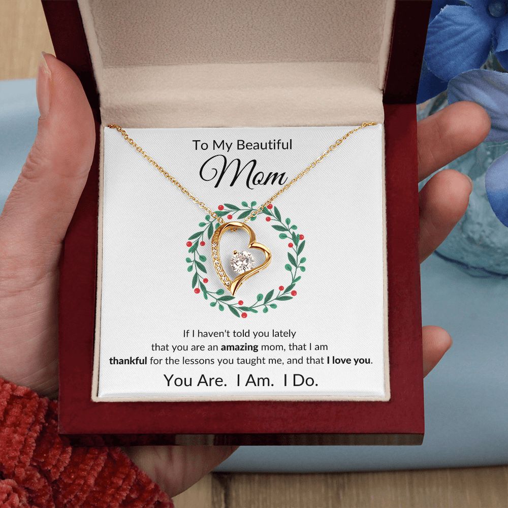 Forever Heart Necklace, GIFT FOR MOM - Wreath