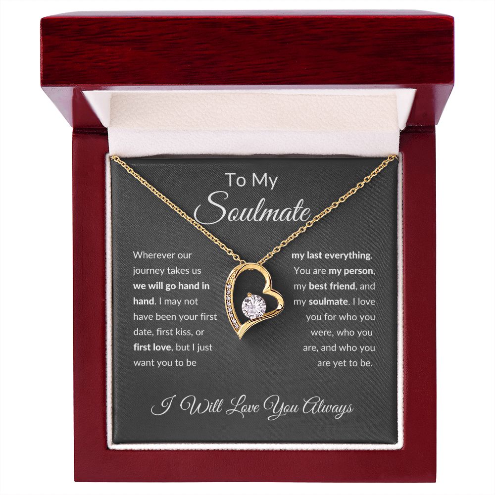 Forever Love Necklace, To Soulmate - Grey Background