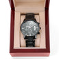Customized Black Chronograph Watch -  Groomsmen Watch, Mens Watch, Boyfriend Gift, Gift for Dad