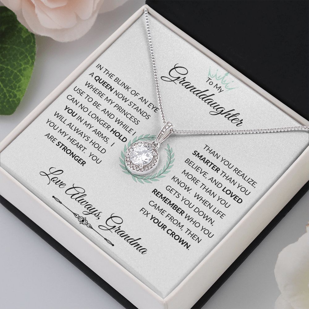 Circle Eternal Hope Necklace, GIFT FOR GRANDDAUGHTER from Grandma - Crown