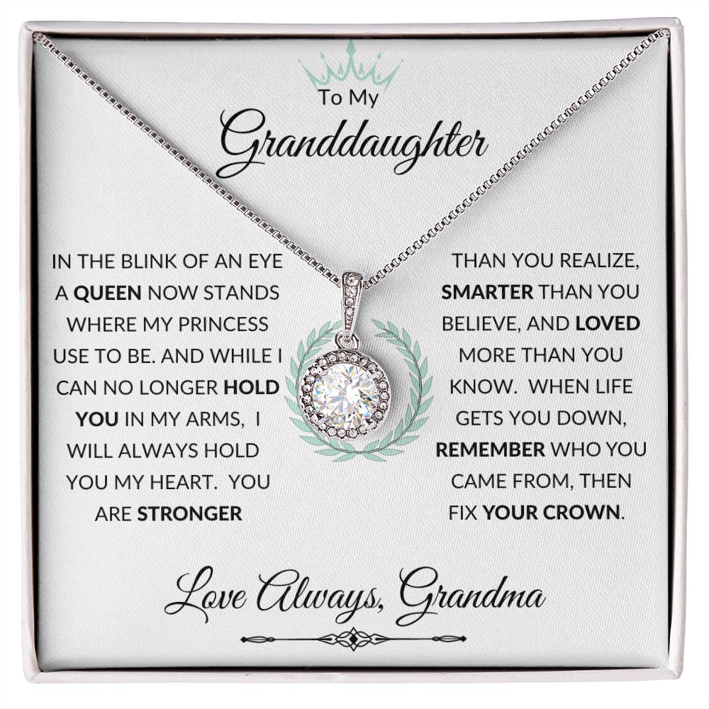 Circle Eternal Hope Necklace, GIFT FOR GRANDDAUGHTER from Grandma - Crown